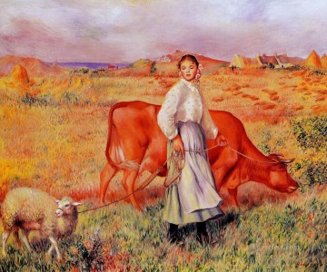  Pierre Tableau - Pierre Auguste Renoir Bergère Vache et Brebis